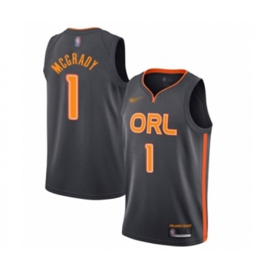 Men's Orlando Magic #1 Tracy Mcgrady Swingman Charcoal Basketball Jersey - 2019 20 City Edition - Ujersey