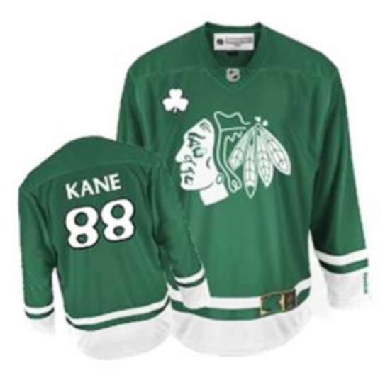 Men's Reebok Chicago Blackhawks #88 Patrick Kane Premier Green St Patty's Day NHL Jersey - Ujersey