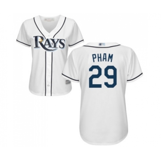 Women's Tampa Bay Rays #29 Tommy Pham Replica White Home Cool Base Baseball Jersey