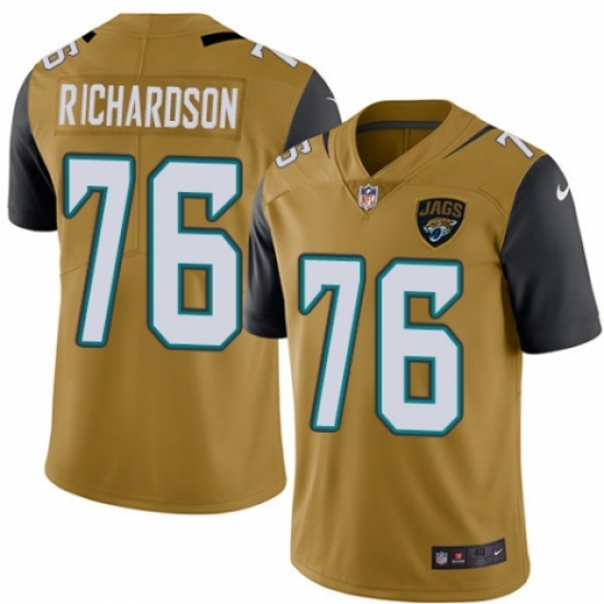 Men's Nike Jacksonville Jaguars #76 Will Richardson Limited Gold Rush Vapor Untouchable NFL Jersey - Ujersey