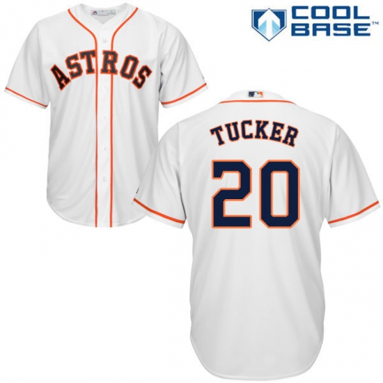 Youth Majestic Houston Astros #20 Preston Tucker Authentic White Home Cool Base MLB Jersey - Ujersey