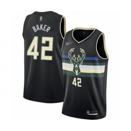 Youth Milwaukee Bucks #42 Vin Baker Swingman Black Finished Basketball Jersey - Statement Edition - Ujersey
