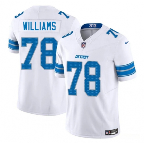 Men's Detroit Lions #78 Tyleik Williams White 2025 Draft F.U.S.E. Vapor Limited Football Stitched Jersey - Ujersey