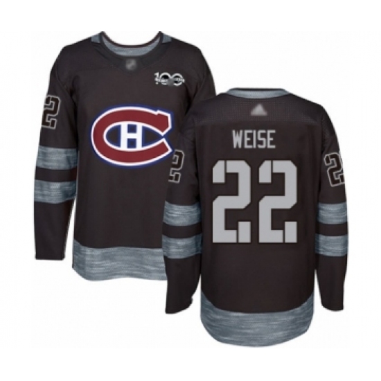 Men's Montreal Canadiens #22 Dale Weise Authentic Black 1917-2017 100th Anniversary Hockey Jersey - Ujersey