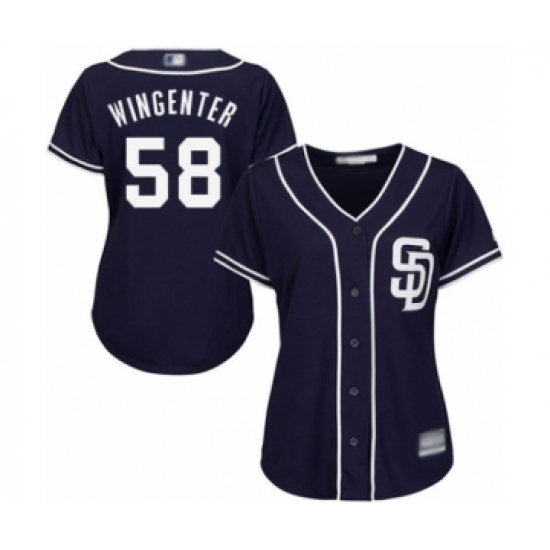 Women's San Diego Padres #58 Trey Wingenter Authentic Navy Blue Alternate 1 Cool Base Baseball Player Jersey - Ujersey