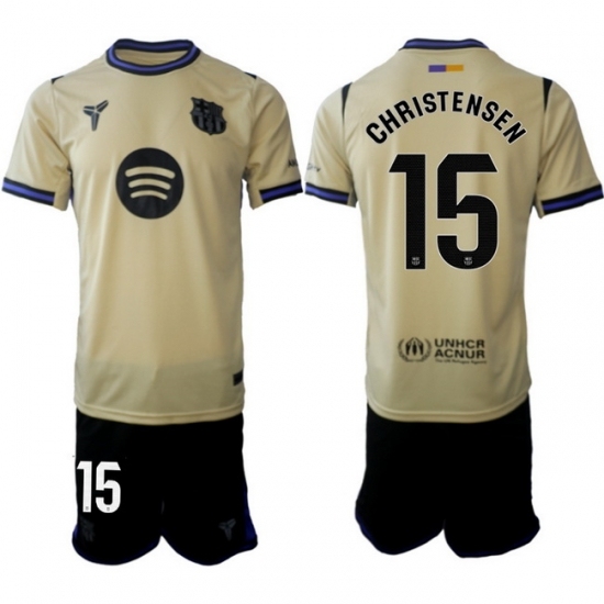 Men FC Barcelona 2026 Soccer Jerseys Beige #15 CHRISTENSEN