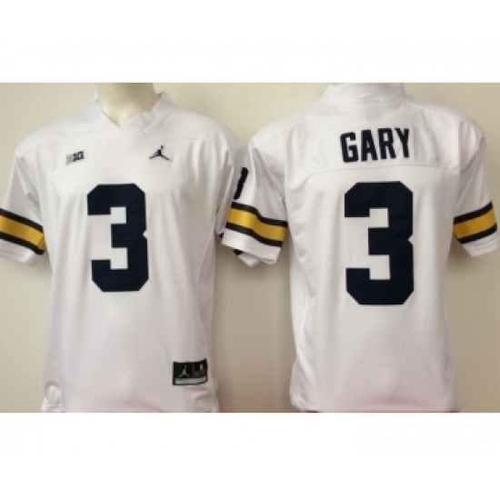 Michigan Wolverines 3 Rashan Gary White College Football Jersey - Ujersey