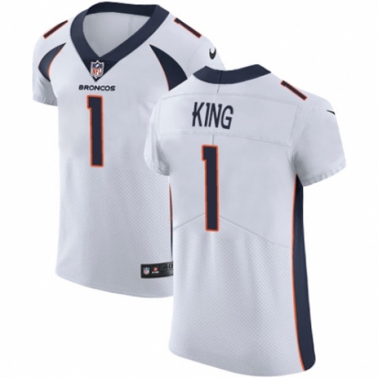 Men's Nike Denver Broncos #1 Marquette King White Vapor Untouchable Elite Player NFL Jersey - Ujersey