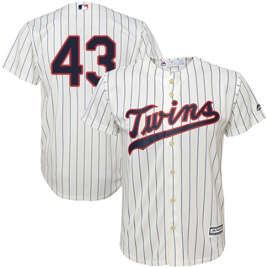 Youth Majestic Minnesota Twins #43 Addison Reed Authentic Cream Alternate Cool Base MLB Jersey - Ujersey