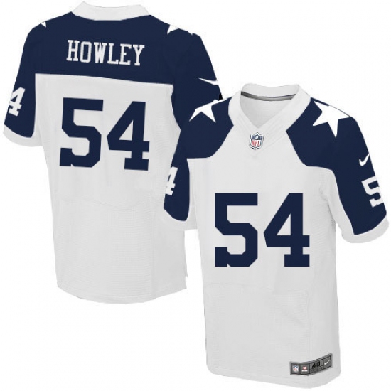 Men's Nike Dallas Cowboys #54 Chuck Howley Elite White Throwback Alternate NFL Jersey - Ujersey