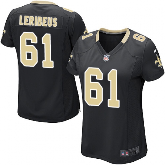 Women's Nike New Orleans Saints #61 Josh LeRibeus Game Black Team Color NFL Jersey - Ujersey