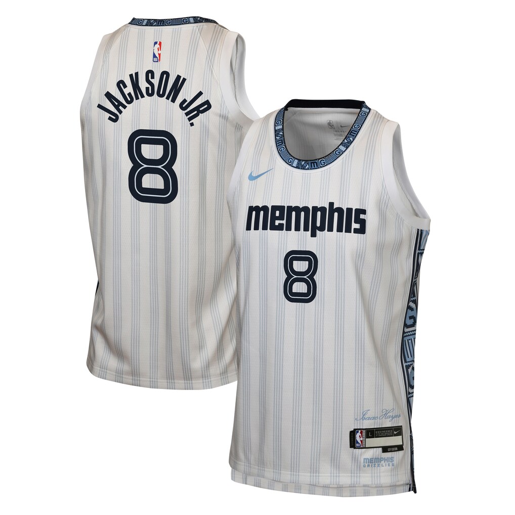 Youth Memphis Grizzlies Jaren Jackson Jr. Nike White 2025/26 City Edition Swingman Jersey - Ujersey NFL Shop