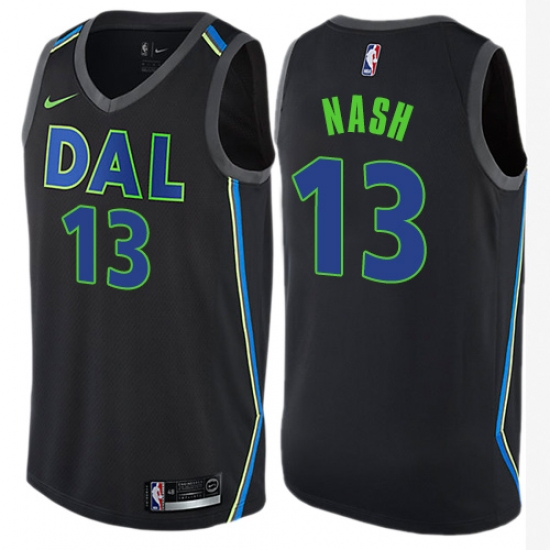 Men's Nike Dallas Mavericks #13 Steve Nash Swingman Black NBA Jersey - City Edition - Ujersey