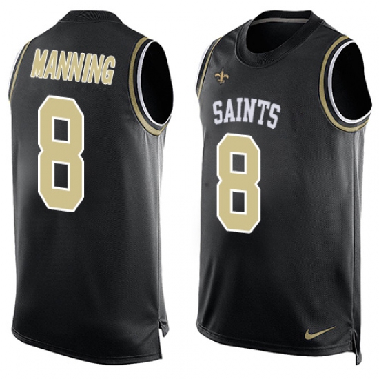 Men's Nike New Orleans Saints #8 Archie Manning Limited Black Player Name & Number Tank Top NFL Jersey - Ujersey