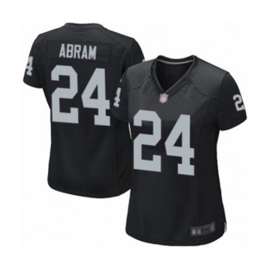Women's Oakland Raiders #24 Johnathan Abram Game Black Team Color Football Jersey