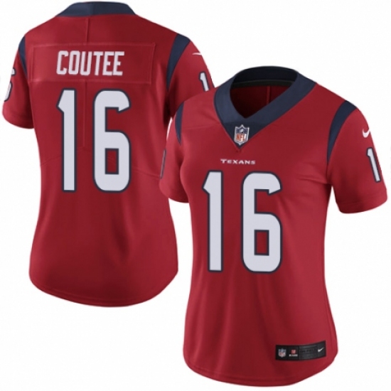 Women's Nike Houston Texans #16 Keke Coutee Red Alternate Vapor Untouchable Limited Player NFL Jersey - Ujersey