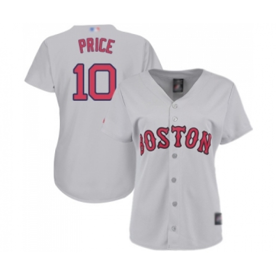 Women's Boston Red Sox #10 David Price Replica Grey Road Baseball Jersey - Ujersey