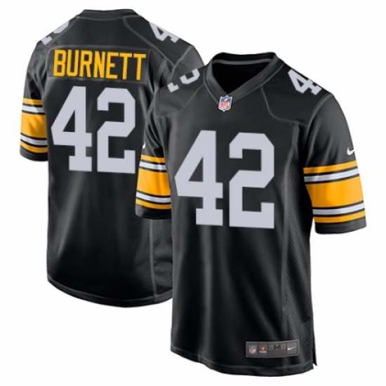 Men's Nike Pittsburgh Steelers #42 Morgan Burnett Game Black Alternate NFL Jersey - Ujersey