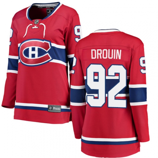 Women's Montreal Canadiens #92 Jonathan Drouin Authentic Red Home Fanatics Branded Breakaway NHL Jersey - Ujersey