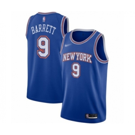 Youth New York Knicks #9 RJ Barrett Swingman Blue Basketball Jersey - Statement Edition - Ujersey