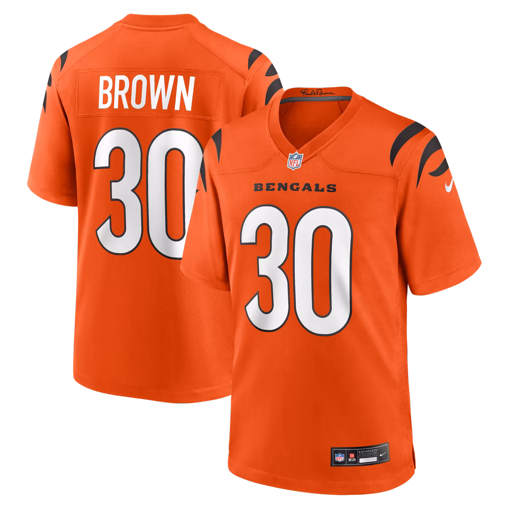 Men's Cincinnati Bengals Chase Brown Nike Orange Alternate Game Jersey - Ujersey