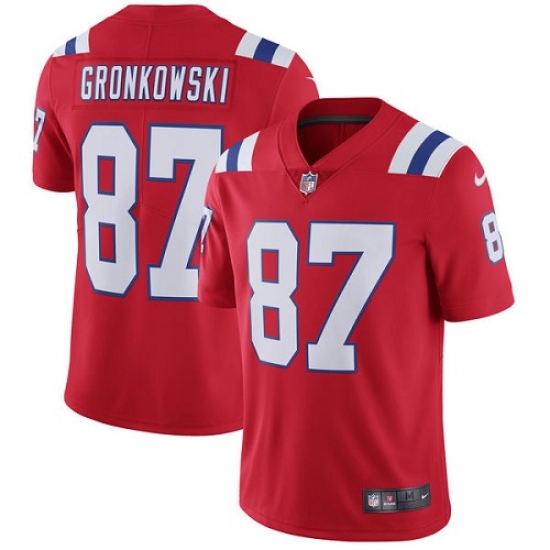 Men's Nike New England Patriots #87 Rob Gronkowski Red Alternate Vapor Untouchable Limited Player NFL Jersey - Ujersey