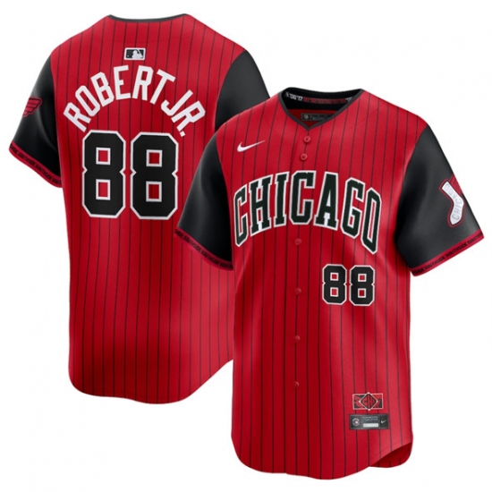 Men's Chicago White Sox #88 Luis Robert Jr. Red Black 2025 City Connect Limited Stitched Baseball Jersey