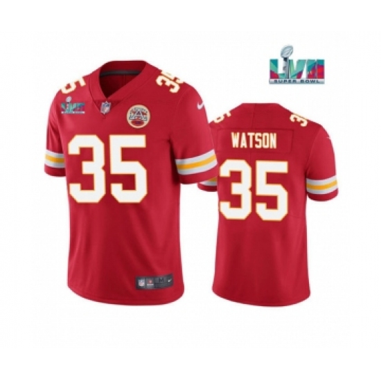 Men's Kansas City Chiefs #35 Jaylen Watson Red Super Bowl LVII Patch Vapor Untouchable Limited Stitched Jersey - Ujersey