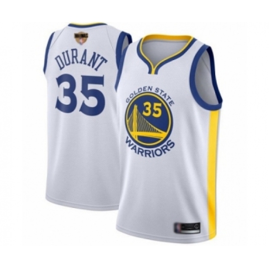 Men's Golden State Warriors #35 Kevin Durant Swingman White 2019 Basketball Finals Bound Basketball Jersey - Association Edition - Ujersey