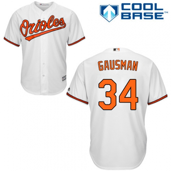 Men's Majestic Baltimore Orioles #34 Kevin Gausman Replica White Home Cool Base MLB Jersey - Ujersey