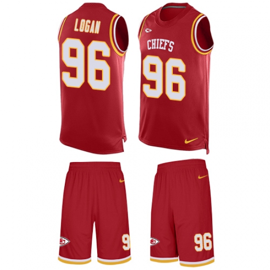 Men's Nike Kansas City Chiefs #96 Bennie Logan Limited Red Tank Top Suit NFL Jersey - Ujersey