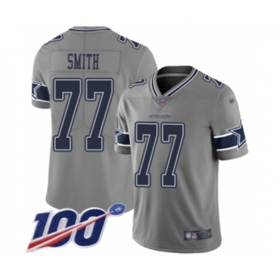Men's Dallas Cowboys #77 Tyron Smith Limited Gray Inverted Legend 100th Season Football Jersey - Ujersey