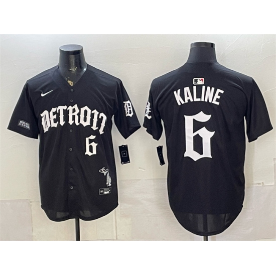 Men's Detroit Tigers #6 Al Kaline 2026 Black 'Motor Gothic Edition' Vapor Premier Limited Stitched Baseball Jersey - Ujersey
