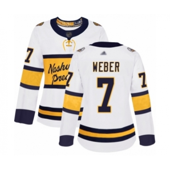 Women's Nashville Predators #7 Yannick Weber Authentic White 2020 Winter Classic Hockey Jersey - Ujersey