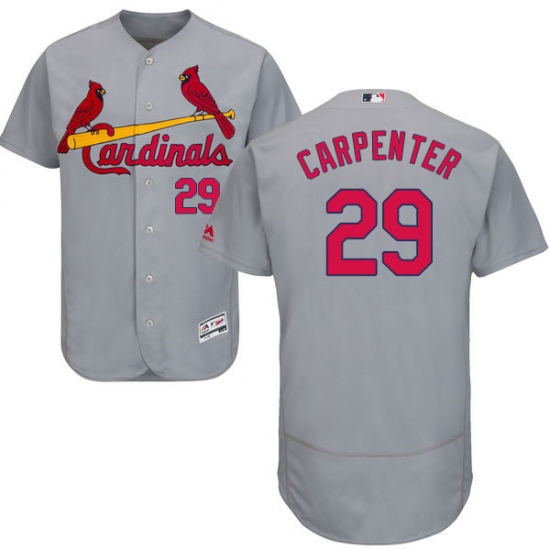 Men's Majestic St. Louis Cardinals #29 Chris Carpenter Grey Road Flex Base Authentic Collection MLB Jersey - Ujersey