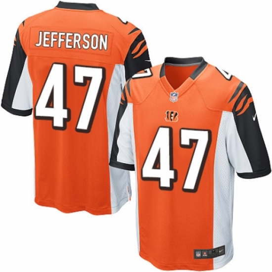 Men's Nike Cincinnati Bengals #47 Malik Jefferson Game Orange Alternate NFL Jersey - Ujersey