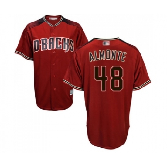 Men's Arizona Diamondbacks #48 Abraham Almonte Replica Red Brick Alternate Cool Base Baseball Jersey - Ujersey