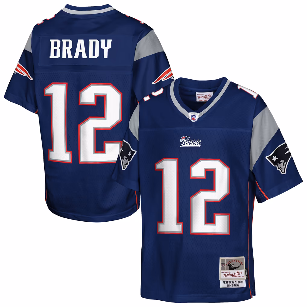 Youth New England Patriots Tom Brady Mitchell & Ness Navy Legacy Retired Player Jersey - Ujersey