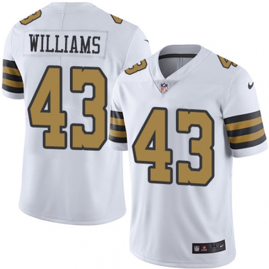 Men's Nike New Orleans Saints #43 Marcus Williams Limited White Rush Vapor Untouchable NFL Jersey - Ujersey