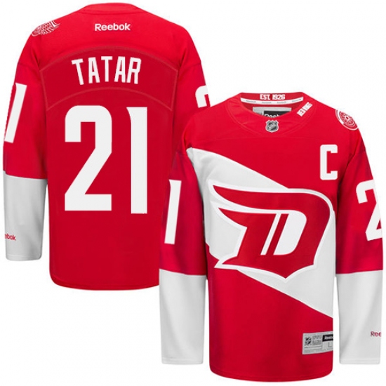 Men's Reebok Detroit Red Wings #21 Tomas Tatar Authentic Red 2016 Stadium Series NHL Jersey - Ujersey