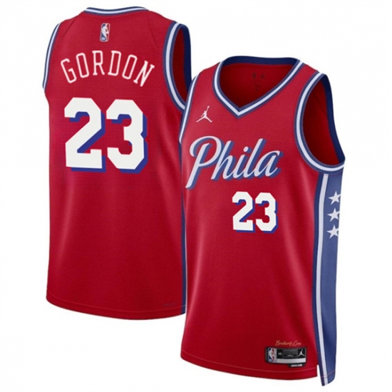 Men's Philadelphia 76ers #23 Eric Gordon Red Statement Edition Stitched Jersey - Ujersey