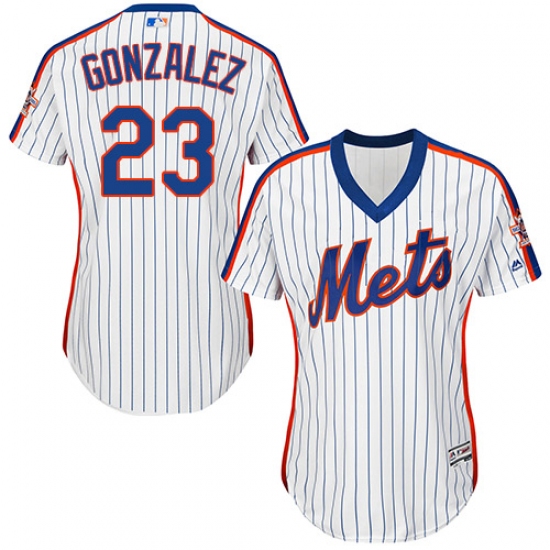 Women's Majestic New York Mets #23 Adrian Gonzalez Replica White Alternate Cool Base MLB Jersey - Ujersey