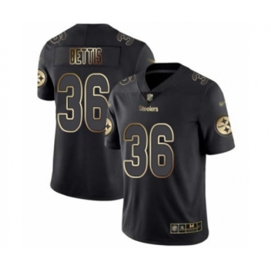 Men's Pittsburgh Steelers #36 Jerome Bettis Black Gold Vapor Untouchable Limited Player Football Jersey - Ujersey