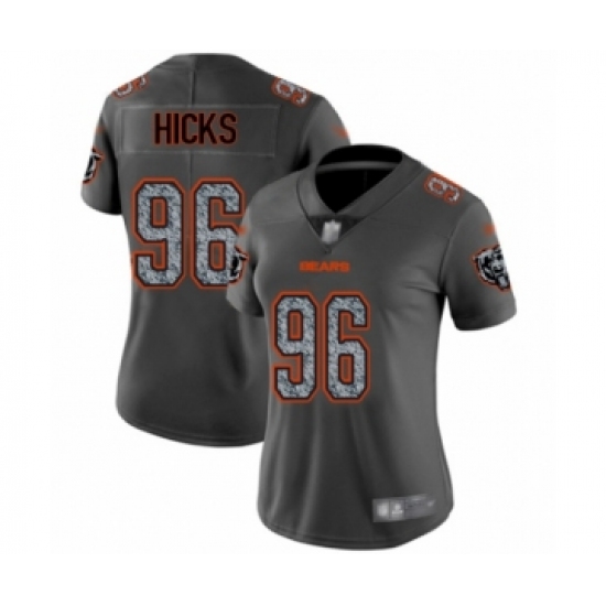 Women's Chicago Bears #96 Akiem Hicks Limited Gray Static Fashion Football Jersey - Ujersey