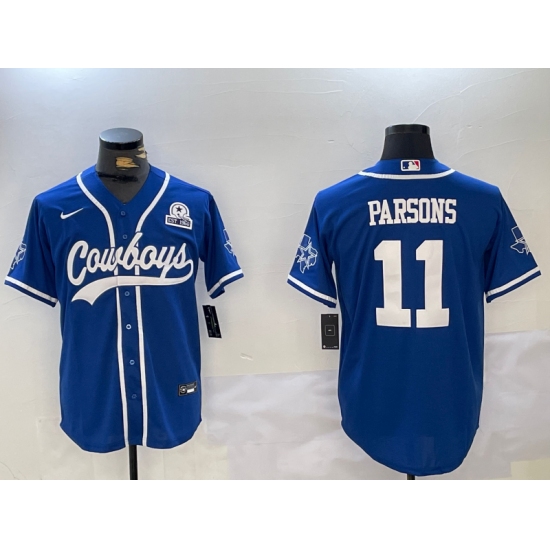 Men's Dallas Cowboys #11 Micah Parsons Light Blue 1960 Stitched Cool Base Nike Baseball Jersey - Ujersey
