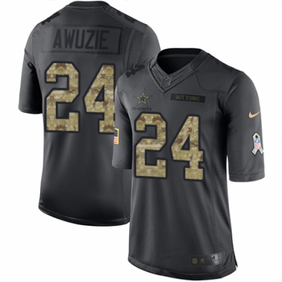 Men's Nike Dallas Cowboys #24 Chidobe Awuzie Limited Black 2016 Salute to Service NFL Jersey - Ujersey