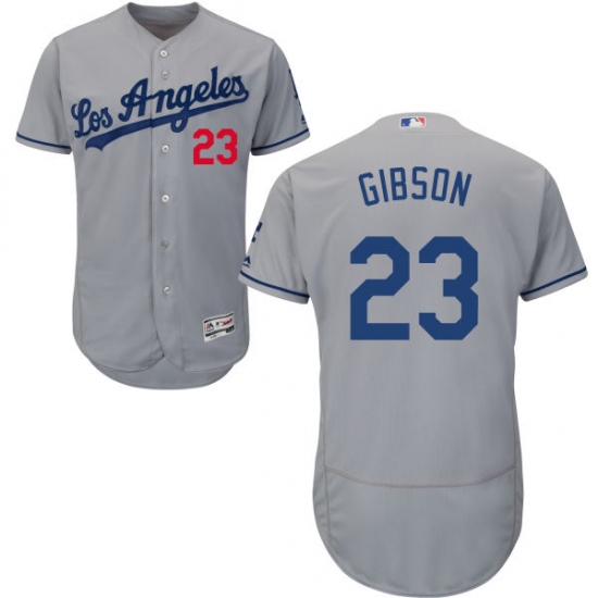 Men's Majestic Los Angeles Dodgers #23 Kirk Gibson Grey Flexbase Authentic Collection MLB Jersey - Ujersey