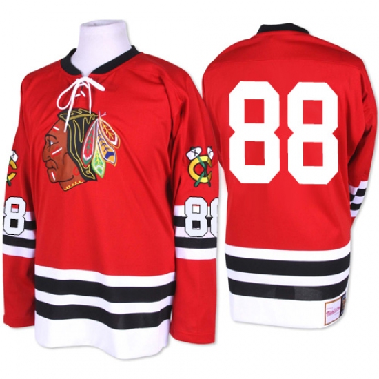 Men's Mitchell and Ness Chicago Blackhawks #88 Patrick Kane Authentic Red 1960-61 Throwback NHL Jersey