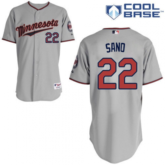 Men's Majestic Minnesota Twins #22 Miguel Sano Replica Grey Road Cool Base MLB Jersey - Ujersey