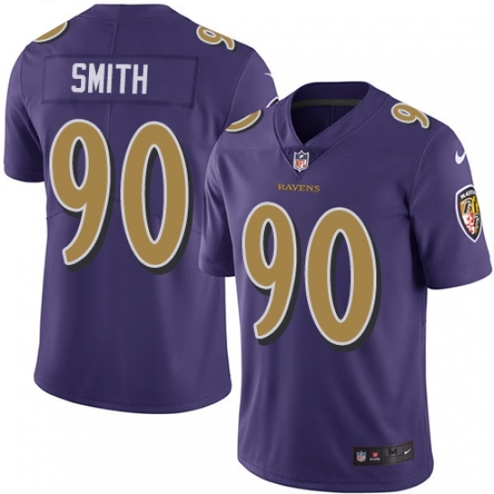 Men's Nike Baltimore Ravens #90 Za Darius Smith Limited Purple Rush Vapor Untouchable NFL Jersey - Ujersey